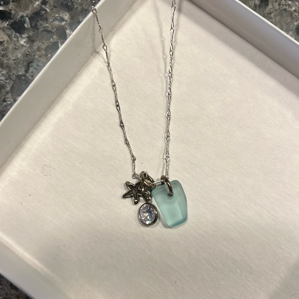 New with tags seaglass minimal charm necklace